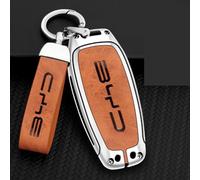 OscitY Car Zinc alloy Key Shells,For BYD Frigate Destroyer Seal Dolphin Seagull Key Cover Remote Case water proof Anti-scratch dust-proof protective Accessories,B/Orange-silver