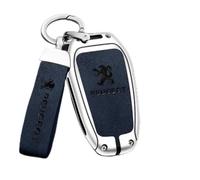 OscitY Car Zinc alloy Key Shells,For Peugeot 408/4008/308/3008/E2008/508L/307 Key Cover Remote Case water proof Anti-scratch dust-proof protective Accessories,C/Blue-silver