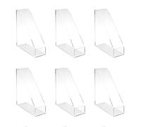 Osco Acrylic Magazine Rack File Sorter, Extra-Wide Desk Floor File & Magazine Holder, Thick Premium Acrylic Display for Office, Home, Study - Clear (6-Pack)