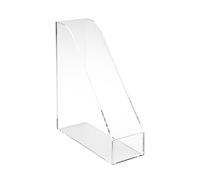Osco Acrylic Magazine Rack File Sorter, Extra-Wide Desk Floor File & Magazine Holder, Thick Premium Acrylic Display for Office, Home, Study - Clear (Single)
