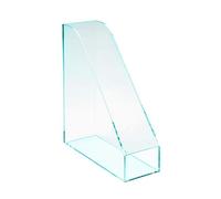 Osco Acrylic Magazine Rack File Sorter, Extra-Wide Desk Floor File & Magazine Holder, Thick Premium Acrylic Display for Office, Home, Study - Glasslook (Single)