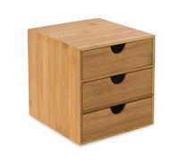 OSCO Bamboo 3 Drawer Chest, Compact Moso Bamboo Desktop Storage Unit for Jewellery, Makeup, Accessories and Stationery, Mini Drawer Organiser for Home, Office or Dressing Table