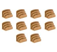 OSCO Bamboo Letter Holder & Mail Sorter 10 Pack - Natural Bamboo Desk File Rack, Envelope & Document Organiser for Home Office, Wall or Desk Storage, Post & Bill Sorter, H14 × W19 × D10.5 cm