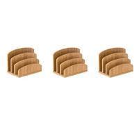OSCO Bamboo Letter Holder & Mail Sorter 3 Pack - Natural Bamboo Desk File Rack, Envelope & Document Organiser for Home Office, Wall or Desk Storage, Post & Bill Sorter, H14 × W19 × D10.5 cm