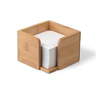 Osco Bamboo Memo Cube with 500 Sheets, Desk Note Block and Message Dispenser for Office and Home Desk, Natural Finish, Stylish Stationery Accessory, 8 × 11 × 11 cm