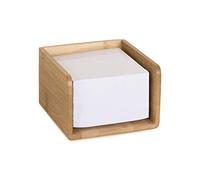Osco Bamboo Memo Pad with 500 Sheets, Desk Note Block and Message Dispenser for Office and Home Desk, Natural Finish, Stylish Stationery Accessory, 6.7 × 11.8 × 11.8 cm
