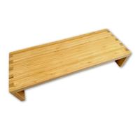 OSCO Bamboo Monitor Stand | Shelf | Computer Screen Riser | Printer Stand | Laptop Plinth | Full Size Keyboard Storage | Fully Assembled | H10 x W50 x D19.5 cm