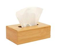 OSCO Bamboo Rectangular Tissue Box, Eco-Friendly Tissue Holder, Napkin Dispenser for Home Office Bathroom, Natural Bamboo Tissue Cover, Fits Standard Square Tissue Cartons, Single