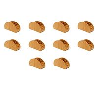 Osco Bamboo Remote & Desk Organiser, 5-Compartment Sustainable MOSO Bamboo Caddy for Remotes, Pens, Make-Up & Cosmetics, Natural Finish, H11.9 × W22.3 × D8.2 cm, 10 Pack