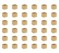 OSCO Bamboo Square Pen Pot with 3 Compartments - Natural Sustainable MOSO Bamboo Desk Organiser & Makeup Brush Holder - Wood Pencil Cup for Office, Home, Vanity - H10×W10.5×D10.5 cm, 36 Pack