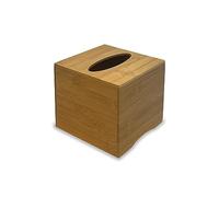 OSCO Bamboo Square Tissue Box, Eco-Friendly Tissue Holder, Napkin Dispenser for Home Office Bathroom, Natural Bamboo Tissue Cover, Fits Standard Square Tissue Cartons, Single