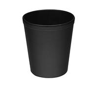 OSCO Black Faux Leather Waste Bin | Round | Height - 29 cm | Diameter - 26 cm | Circular Trash Can | Waste Paper Basket | Recycling Container | Office | Home | Bathroom