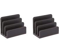 OSCO Brown Faux Leather Letter Holder (Pack of 2)