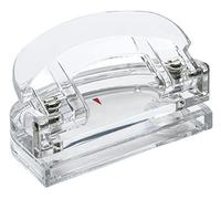 OSCO Clear Acrylic 2 Hole Punch, Transparent Office Paper Punch with 12-Sheet Capacity, 80 mm Hole Spacing, Easy-Empty Tray, Lightweight Compact Design for A4 Filing & Binders