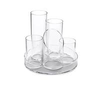 OSCO Clear Acrylic 5 Tube Pen Pot | Desk Tidy | Pencil Holder | Office Organiser | Makeup Storage | Cosmetic Display | Stationery Sorter | H14.5 x W16 x D16 cm |