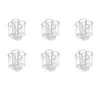 OSCO Clear Acrylic 5 Tube Pen Pot | Desk Tidy | 6 pack | Pencil Holder | Office Organiser | Makeup Storage | Cosmetic Display | Stationery Sorter | H10 x W9.7 x D9.7 cm |