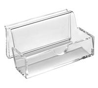 Osco Clear Acrylic Business Card Holder Stand for Desk Office Reception Countertop, Stylish Transparent Card Display with Rear Reminder Slot, Home Workspace Durable Transparent Acrylic