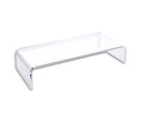 OSCO Clear Acrylic Monitor Stand Riser - Fully Assembled Screen Shelf with Keyboard Storage - Desktop Riser/Printer Plinth - Elevates Monitor for Ergonomic Setup, 50×20×10 cm