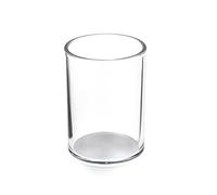 Osco Clear Acrylic Pen Pot - Round Transparent Pencil Holder & Desk Tidy - Durable Office Organiser for Stationery, Pens, Pencils & Makeup Brushes - H11 x W8 x D8 cm