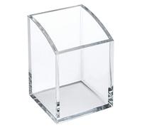 Osco Clear Acrylic Pen Pot - Square Transparent Pencil Holder & Desk Tidy - Durable Office Organiser for Stationery, Pens, Pencils & Makeup Brushes - H10 x W7 x D7 cm