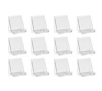 Osco Clear Acrylic Smartphone Dock Stand, Elegant Desk & Bedside Holder with Glass-Look Finish, Universal Mobile Compatibility, Non-Slip Feet, Compact 9×8.5×7.2 cm, 12 Pack