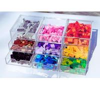 Osco Clear Acrylic Stacking 3 Drawer Chest |Single| Not A4 Size | Small Item Storage | Stackable | Lego Container | Makeup Container | Jewellery Box | H13.7 x W12.5 x D16.2 cm