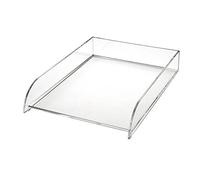 OSCO Clear Acrylic Stacking Letter Tray, A4 Foolscap Document File Organiser, Stackable Desk Paper Tray for Home Office, Business Filing & Letter Sorting