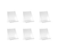 OSCO Clear Acrylic Tablet & Phone Stand, iPad Holder, Book Display, Document Mount, Desk Organiser for Home Office, 18 x 16 x 14 cm, 6 Pack