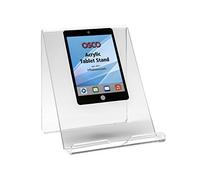 OSCO Clear Acrylic Tablet & Phone Stand, iPad Holder, Book Display, Document Mount, Desk Organiser for Home Office, 18 x 16 x 14 cm