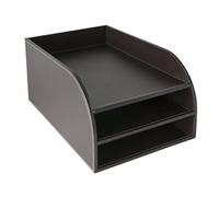 Osco Faux Leather 3 Tier Letter Tray - Brown