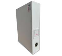 Osco Faux Leather Box File - Paperwork Archive, A4 Document Storage Box with Lock Spring & Press-Stud Fastening, Stylish Home & Office Filing Solution, 37.5×26.5×8 cm, Single, White