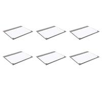 OSCO Faux Leather Demy Desk Mat 59 × 47 cm, Stain-Resistant Wipe-Clean Surface, Includes 10 Sheets 80 GSM White Paper, Soft Felt Underside for Desk Protection, 6 Pack, Grey