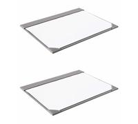 OSCO Faux Leather Demy Desk Mat 59 × 47 cm, Stain-Resistant Wipe-Clean Surface, Includes 10 Sheets 80 GSM White Paper, Soft Felt Underside for Desk Protection, 2 Pack, Grey