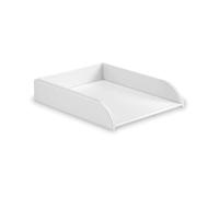 OSCO Faux Leather Letter Tray A4 - Stackable Desk Organiser Paper Sorter, Office Document Storage No Risers Required, White, Single, 6.3×24.5×33.0 cm