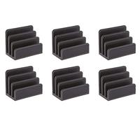 OSCO Faux Leather Mail Sorter & Envelope Organiser (6 Pack) - Desk File Storage Stand with Display Slots - Modern Letter Holder Tray - Minimalist Home & Office - Brown