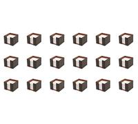 OSCO Faux Leather Memo Pad Holder with 750 White Sheets, Premium Desk Note Dispenser & Office Message Pad, Stylish Notepad Organiser for Home Office Study, Compact 8×10.8×10.8 cm, Brown, 18 Pack