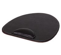 OSCO Faux Leather Mouse Pad with Wrist Support, Non-Slip Base & Smooth Tracking Surface, Durable Stain-Resistant Desk Mat, H2 × W25 × D24 cm, Brown