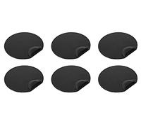 OSCO Faux Leather Mouse Pad with Wrist Support, Non-Slip Base & Smooth Tracking Surface, Durable Stain-Resistant Desk Mat, H2 × W25 × D24 cm, Black, 6 Pack