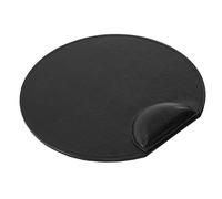 OSCO Faux Leather Mouse Pad with Wrist Support, Non-Slip Base & Smooth Tracking Surface, Durable Stain-Resistant Desk Mat, H2 × W25 × D24 cm, Black