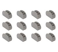 Osco Faux Leather Remote Organiser - 12 Pack - 5 Sections/Compartments for Remotes, Pens, Make-Up, Office Accessories - Desk, Sofa or TV Stand Storage, Grey (12×22.5×7.8 cm)