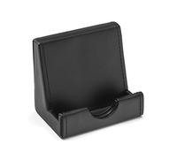 Osco Faux Leather Smartphone Cradle, Mobile Stand - Desk & Bedside Phone Holder, Sleek Organiser, H80 × W87 × D60 mm, Black