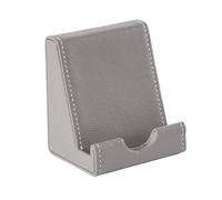 Osco Faux Leather Smartphone Cradle, Mobile Stand - Desk & Bedside Phone Holder, Sleek Organiser & UK Brand, H80 × W87 × D60 mm, Grey