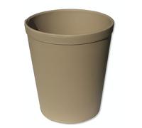 OSCO Faux Leather Waste Bin - 12 Litre Square Rubbish Basket - Stylish Leather Finish Bin for Home Office, Study, Bathroom, Desk - Easy Clean Surface - Compact & Elegant Container, Single, Light Taupe