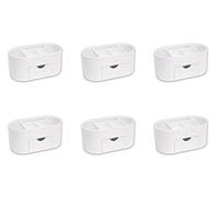 OSCO High Gloss Plastic Desk Organiser with Drawer | 6 Pack | Desk Tidy | Pen Holder | Makeup Container | Pencil Storage | 6 Compartments | Cosmetic Display | Stationery Caddy | H10.5 x W23 x D12 cm |