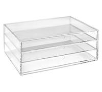 OSCO Landscape Clear Acrylic 3 Tier Papersorter | A4 Document Storage | Filing Drawers | Paperwork Organiser | Desk Tidy | Lego Sorter| Coffee Capsule Pods Holder | H13 x D23 x W33 cm |