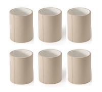 Osco Light Taupe Faux Leather Pen Pot 6 Pack, Desk Tidy Pencil Holder, Office Organiser, Makeup Brush Holder, Stationery Storage, Cosmetics Pot, Home Office Accessories
