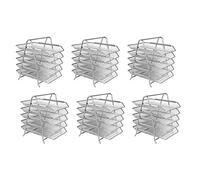 OSCO Mesh 5 Tier Tray - Silver Wire Mesh - A4 and Foolscap Size - Pack of 6