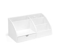 OSCO Clear Acrylic Desk Organiser, White
