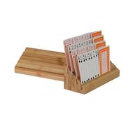 OSCO Playing Card Holders Set of 2, Natural Sustainable Bamboo Card Deck Organiser Tray for Poker, Bridge, Rummy & Board Games, Hands-Free Cards Rack for Adults & Kids, Tabletop Accessory