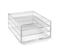 OSCO Portrait Clear Acrylic 3 Tier Papersorter | A4 Document Storage | Filing Drawers | Paperwork Organiser | Desk Tidy | Lego Sorter| Coffee Capsule Pods Holder | H13 x D32 x W24 cm |